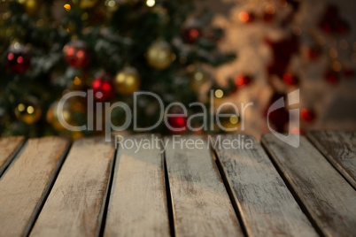 Unfocused Christmas tree with copy space
