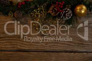 copy space with Christmas rustic decorations