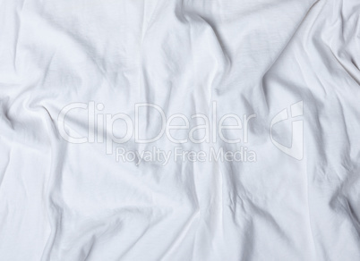 crumpled white cotton fabric, full frame