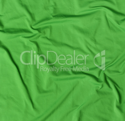 green crumpled stretching soft fabric