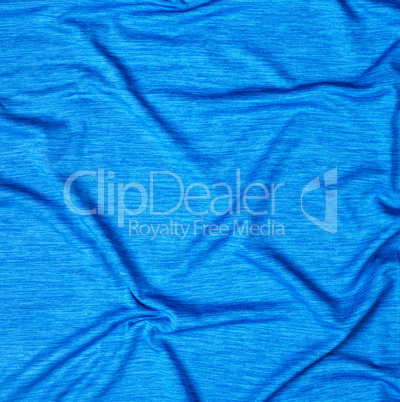 crumpled mottled blue synthetic fabric