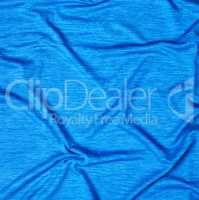 crumpled mottled blue synthetic fabric