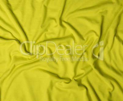 crumpled cotton olive fabric, full frame