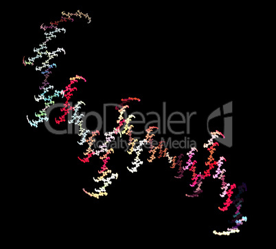image of one Digital Fractal on Black Color image of one Digital Fractal on Black Color