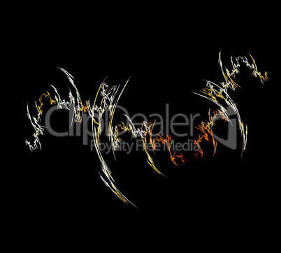 image of one Digital Fractal on Black Color