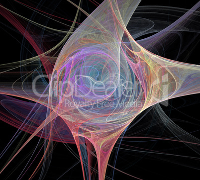 image of one Digital Fractal on Black Color
