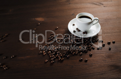 Coffee cup, coffee beans Coffee cup, coffee beans