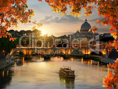 Autumn evening and Vatican