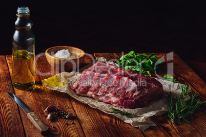 Raw Ribs with Rosemary