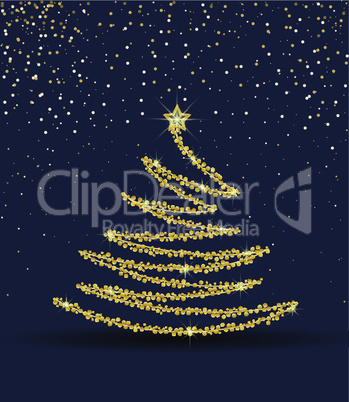 Golden christmas tree