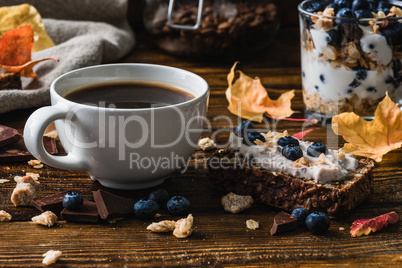 Coffee Cup and Blueberry Toast