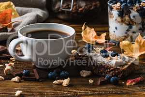 Coffee Cup and Blueberry Toast