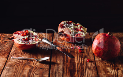 A Freshly Opened Pomegranate Fruit