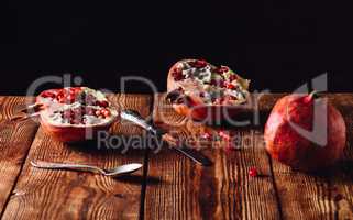 A Freshly Opened Pomegranate Fruit