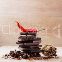 Dried Chili Pepper, Chocolate and other Spices