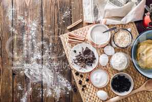 Ingredients for Making Cookies from Above