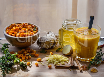 medicinal cocktail of herbs, berries and honey