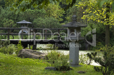 japanese garden in the summer day