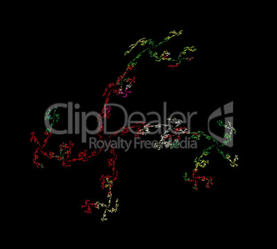 image of one Digital Fractal on Black Color