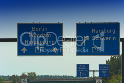 Autobahn sign in Germany