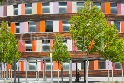 Colorful facade Federal Environment Agency in Dessau