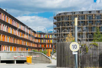 Colorful facade Federal Environment Agency in Dessau