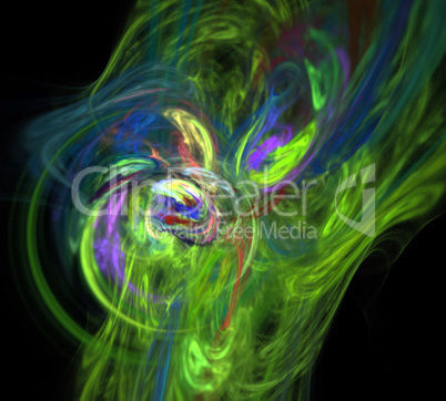 image of one Digital Fractal on Black Color image of one Digital Fractal on Black Color