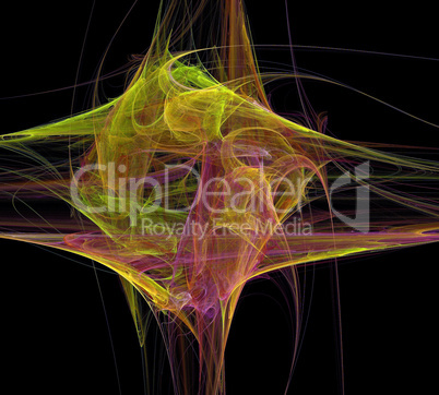 image of one Digital Fractal on Black Color