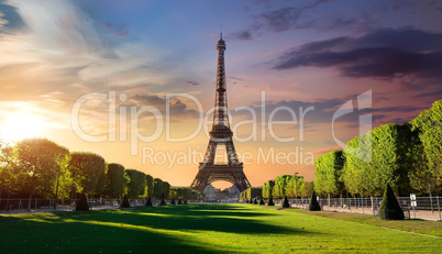 Sunrise and Eiffel Tower