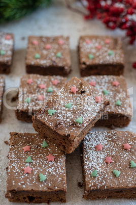 Weihnachtliche Brownies