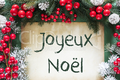 Christmas Decoration Like Fir Tree Branch, Joyeux Noel Means Merry Christmas