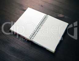Blank spiral notebook