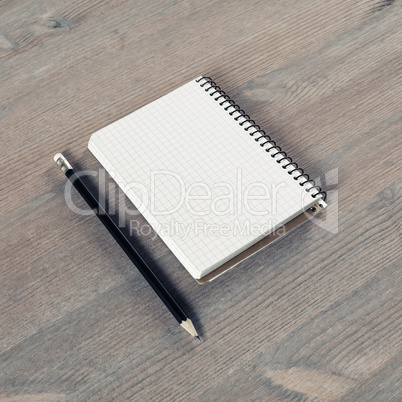 Notebook and pencil