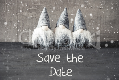 Three Gray Gnomes, Cement, Snowflakes, Save The Date