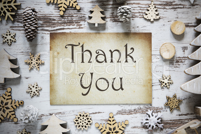 Rustic Christmas Decoration, Paper, Text Thank You