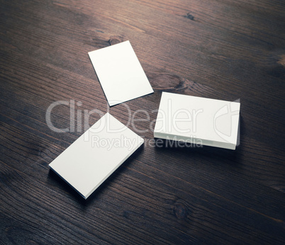 Three blank business cards