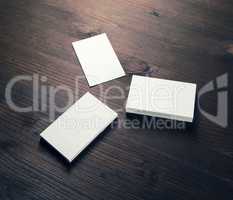 Three blank business cards