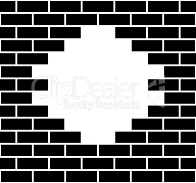 Illustration of a hole in a brick wall