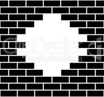 Illustration of a hole in a brick wall