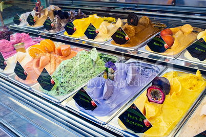 Flavors of ice cream in store