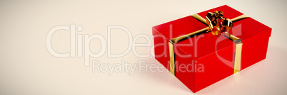 Red Christmas gift on white background