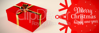 Composite image of white and red greetings card