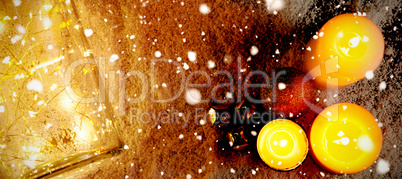 Composite image of snow falling