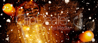 Composite image of snow falling