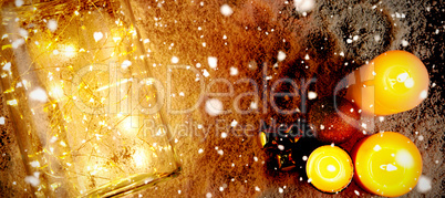 Composite image of snow falling