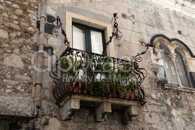 Balkon in Taormina, Sizilien