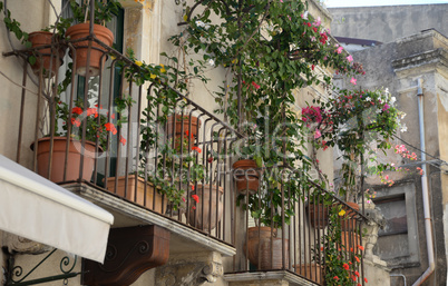 Balkon in Taormina, Sizilien