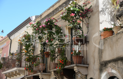 Balkon in Taormina, Sizilien