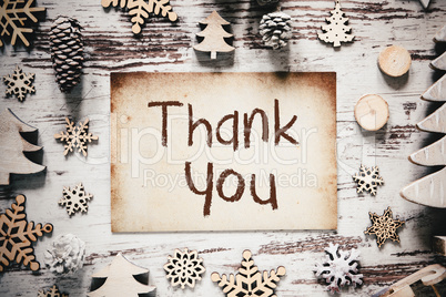 Nostalgic Christmas Decoration, Paper, Text Thank You