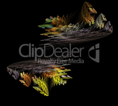 image of one Digital Fractal on Black Color
